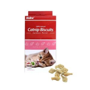 Bioline Galletas Gato Sabor Salmon y Catnip, 80gr