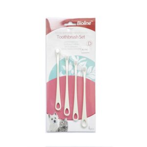 Bioline Set de 4 Cepillos de Dientes para Gatos