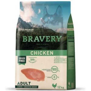 Bravery Alimento Chicken Adult Raza Mediana Grande 12kg