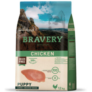 Bravery Alimento Chicken Puppy Raza Mediana Grande 12kg