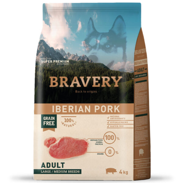Bravery Alimento Iberian Pork Adult Raza Mediana Grande 12kg