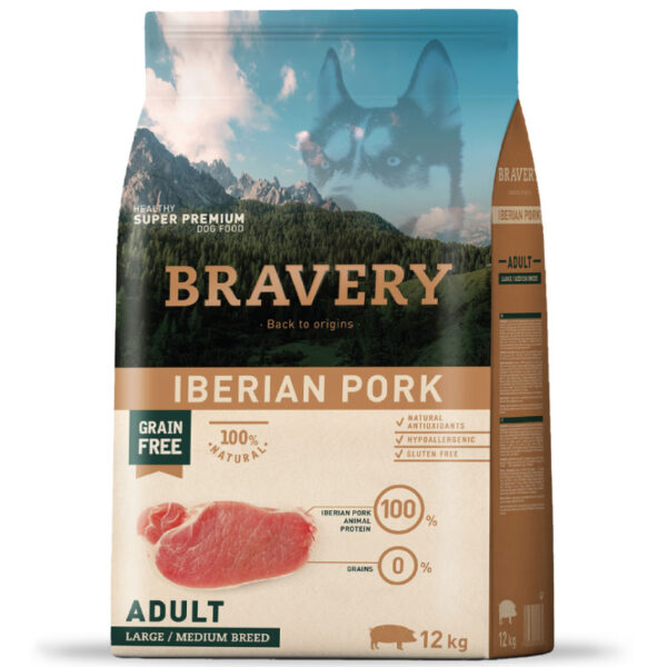 Bravery Alimento Light Iberian Pork Adult Raza Mediana Grande 12kg