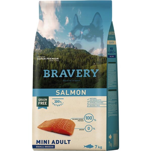 Bravery Alimento Salmon Mini Adult Raza Pequena 7kg