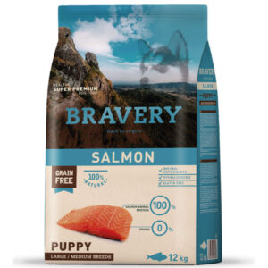 Bravery Alimento Salmon Puppy Raza Mediana Grande 12kg