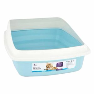 Cat Love Baño Gato Con Bordes, Color Celeste/Gris