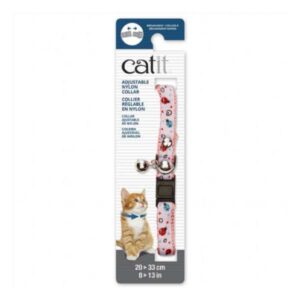 Catit Collar Gato Diseño Blanco Rosa con Chinitas