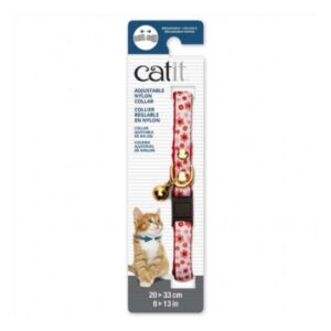 Catit Collar Gato Diseño Rojo y Blanco con Flores