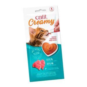 Catit Creamy Cremoso Gato Sabor Atun , 4 Tubos