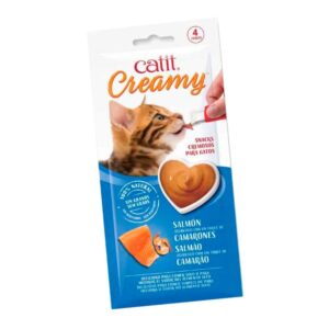 Catit Creamy Sabor Gato Salmon y Camarones , 4 Tubos