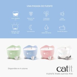 Catit Pixi Fuente Para Gato 25lts Color Celeste 3