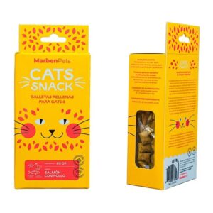 Cats Galletas Gato Rellenas Sabor Salmon y Pollo, 80gr