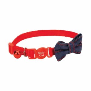 Coastal Collar Gato Diseño Embellished Rojo
