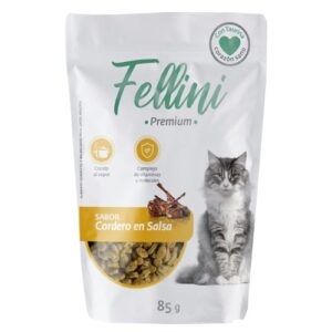 Fellini Gato Sabor Cordero en Salsa , Pouch 85Gr