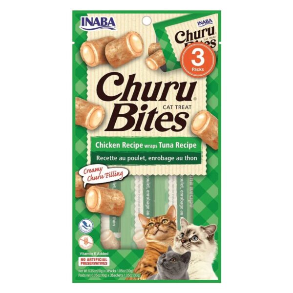 Inaba Churu Bites Gato Atun Envuelto En Pollo 3 Tubos 2