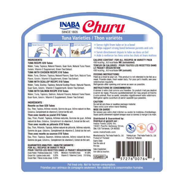 Inaba Churu Gato Mix Sabor Atun 50 Tubos 2