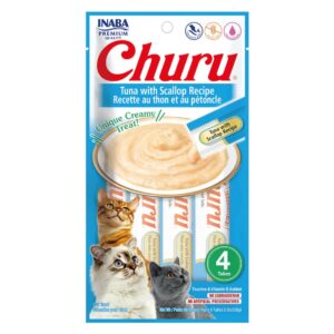 Inaba Churu Gato Sabor Atún y Ostion, 4 Tubos