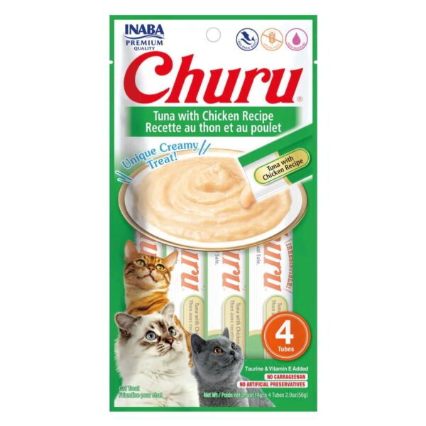 Inaba Churu Gato Sabor Atun Y Pollo 4 Tubos 2
