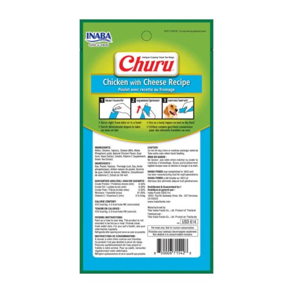 Inaba Churu Perro Sabor Pollo Y Queso 4 Tubos 2