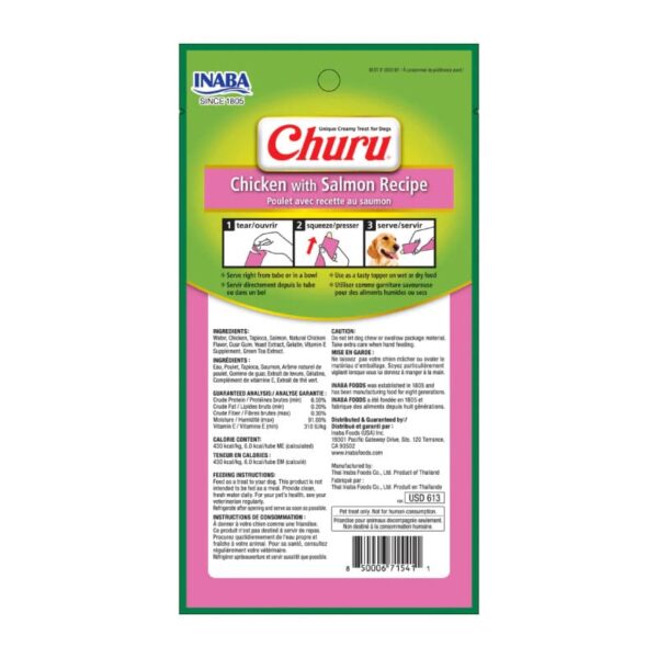Inaba Churu Perro Sabor Pollo Y Salmon 4 Tubos 2
