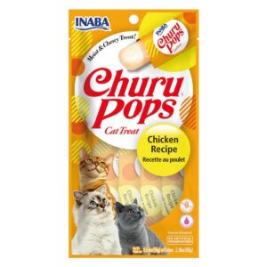 Inaba Churu Pops Gato Sabor Pollo, 4 Tubos