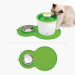 Catit Combo Fuente Flor 3 Lts Alfombra Cacahuate Con Plato 1
