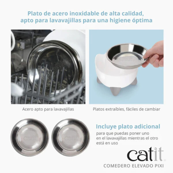 Catit Pixi Plato Elevado Para Gatos 200ml 3