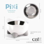 Catit Pixi Plato Elevado Para Gatos 200ml 4