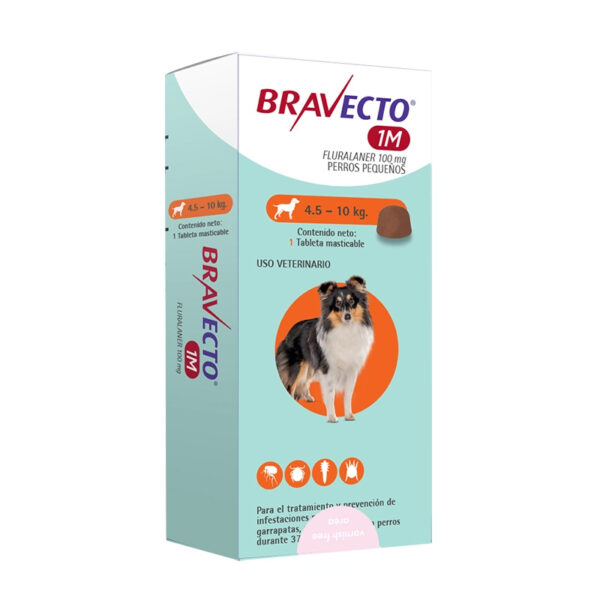Bravecto 1 Mes Perro 45 A 10kg 2