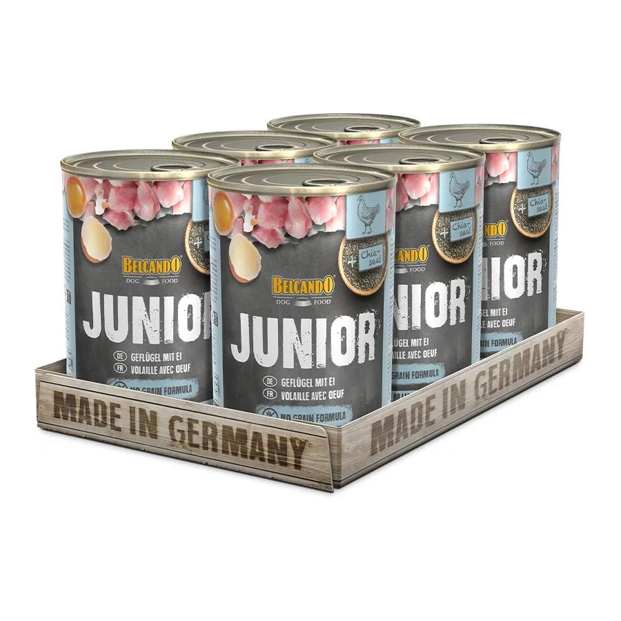 Pack-6-Latas-Belcando-Lata-Junior-Ave-y-Huevo-400gr Pack 6 Latas - Belcando Junior Ave y Huevo 400gr - Imagen 1