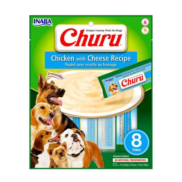 Inaba Churu Perro Sabor Pollo y Queso 8 Tubos - Imagen 1