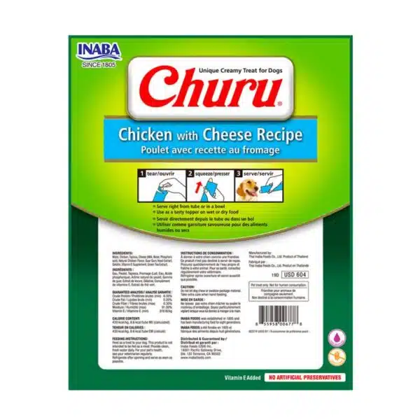 Inaba Churu Perro Sabor Pollo y Queso 8 Tubos - Imagen 2