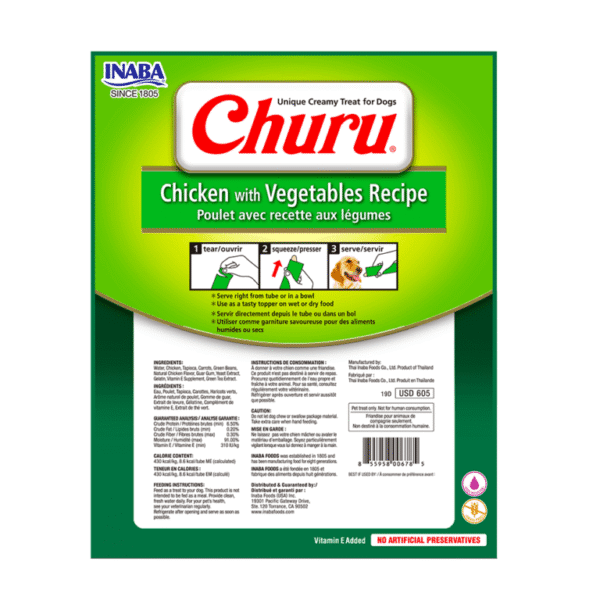 Inaba Churu Perro Sabor Pollo y Vegetales 8 Tubos - Imagen 2