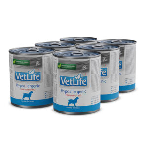 Pack 6 Latas - Vet Life Hypoallergenic Fish Perro 300gr