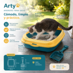 Baño Arenero Para Gato Con Pala 45x34cm Antiderrame - Imagen 3