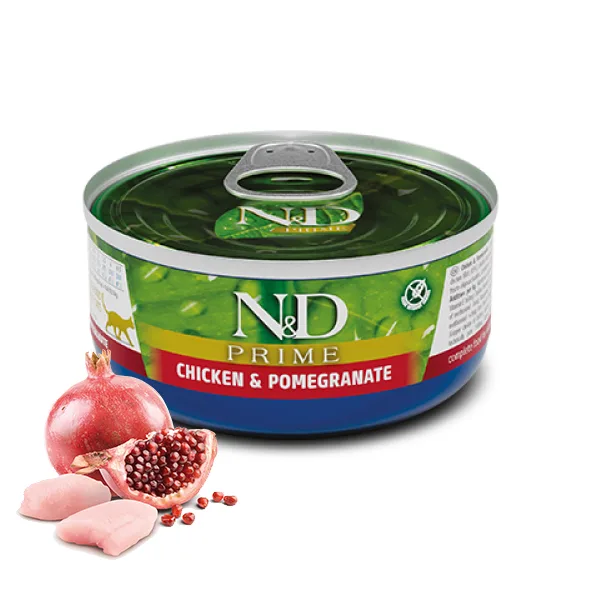 N&D Prime Lata Pollo y Granada Gato 80gr - Imagen 1