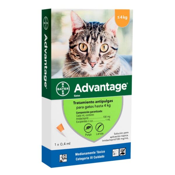 Advantage Pipeta Gato Hasta 4Kg - Imagen 1