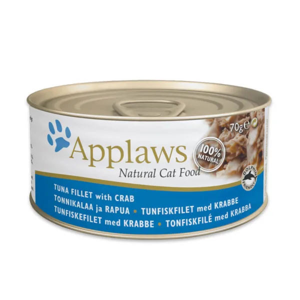 Applaws Lata Gato Filete de Atún Cangrejo 70 Gr - Imagen 1