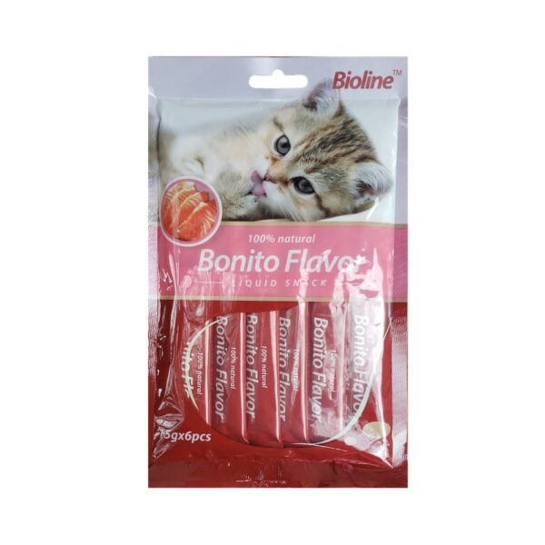 Bioline Cremoso Gato Sabor Pez Bonito  6 Tubos - Imagen 1