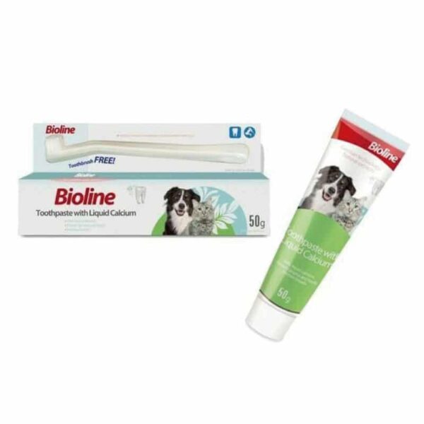 Bioline Pasta de Dental Perro Con Calcio Liquido 50gr - Imagen 2