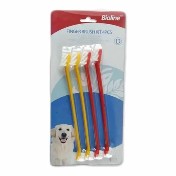 Bioline Set de 4 Cepillos de Dientes para Perros - Imagen 1