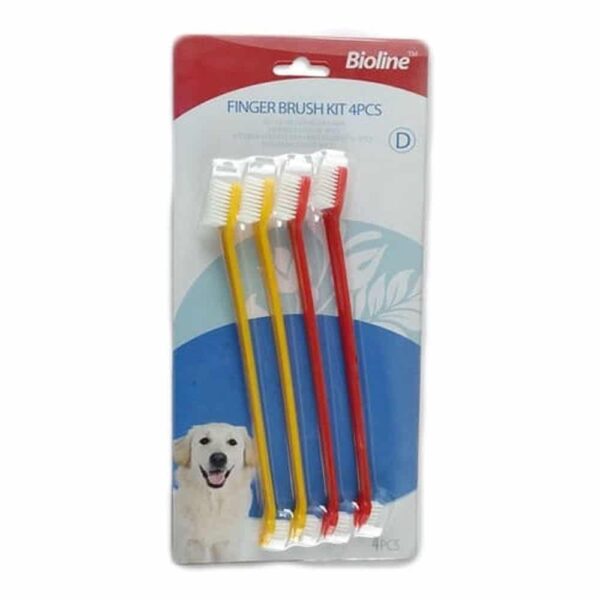 Bioline Set de 4 Cepillos de Dientes para Perros - Imagen 1