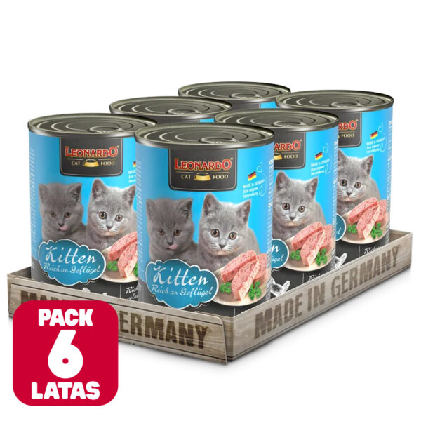 Pack 6 x Leonardo Lata QS Kitten 400gr - Imagen 1