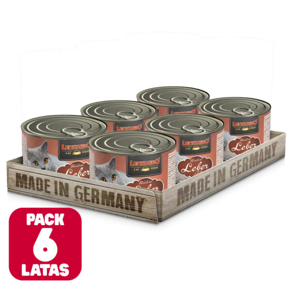 Pack 6 x Leonardo Lata QS Higado 200gr - Imagen 1
