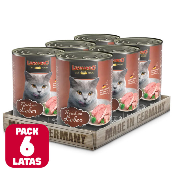 Pack 6 x Leonardo Lata QS Higado 400gr - Imagen 1