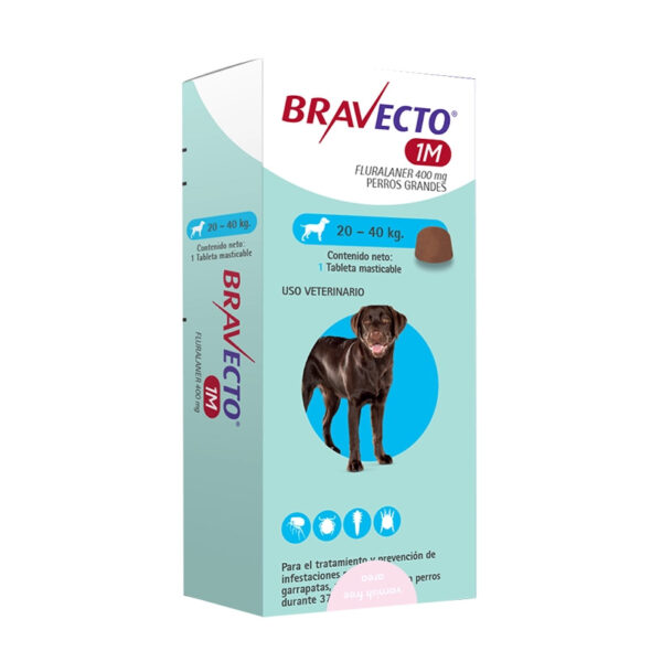 Bravecto 1 Mes Perro 20 a 40Kg - Imagen 1