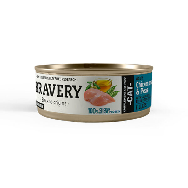 Bravery Lata Chicken & Peas Adult Cat 70gr - Imagen 1