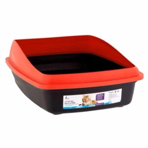 Cat Love Baño Gato Con Bordes Color Negro/Rojo