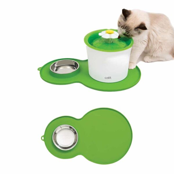 Catit Alfombra Protectora Anti Derrames Bebedero Con Plato - Imagen 1