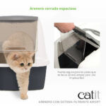 Catit Baño Cerrado Gato Cubierta Color Gris - Imagen 3
