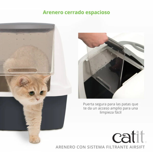 Catit Baño Cerrado Gato Cubierta Color Gris - Imagen 3